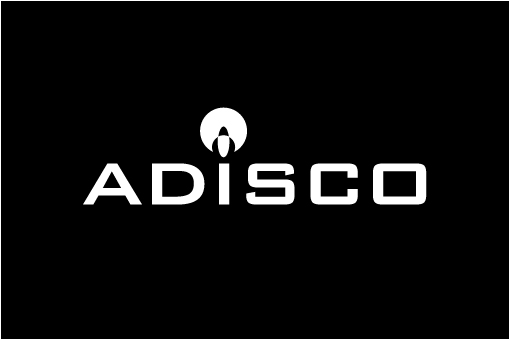 logotipo adisco sobre fondo negro